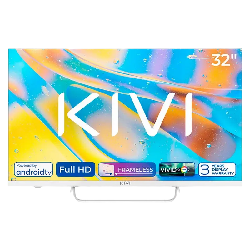 32" LED SMART TV KIVI 32F760QW, 1920x1080 FHD, Android TV, Alb