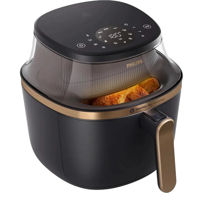 Friteuză cu aer cald Philips NA332/00, Negru | Auriu