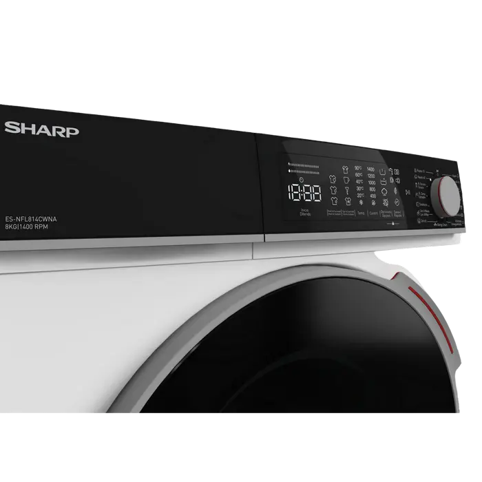 Mașină de spălat Sharp ES-NFL814CWNA-EE, 8kg, Alb