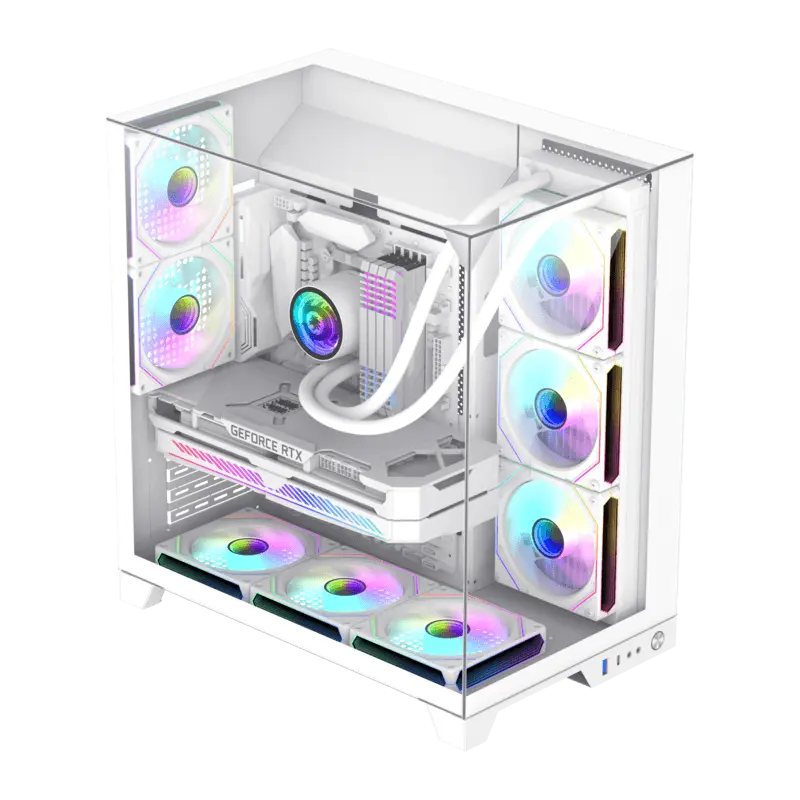 Carcasă PC Gamemax Infinity Plus, Midi-Tower, Fără PSU, Alb