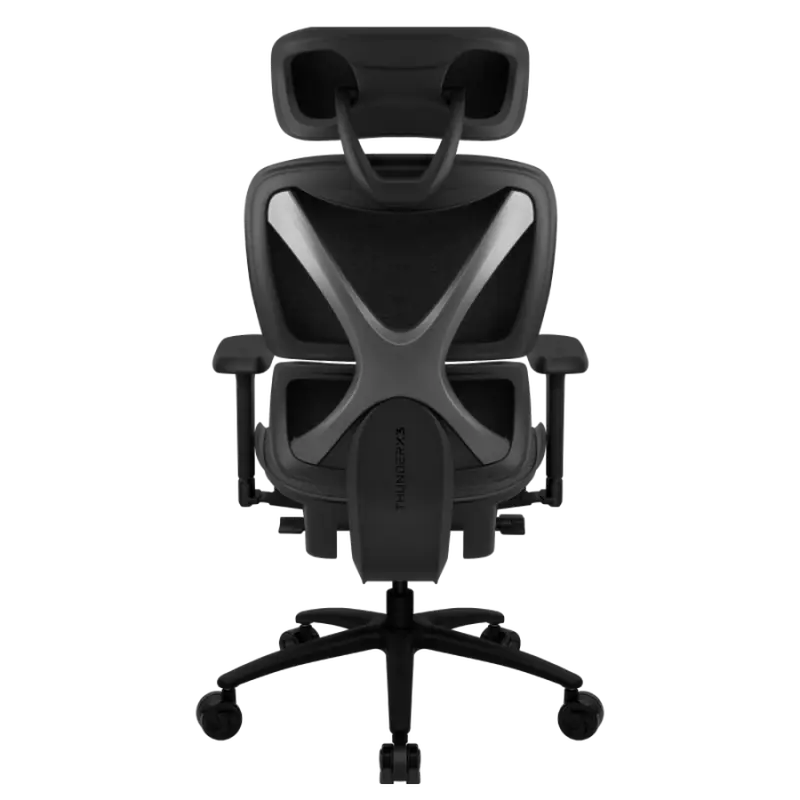 Scaun de birou ThunderX3 XTC Loft, Plasă Respirabilă, PU Piele, Gri inchis