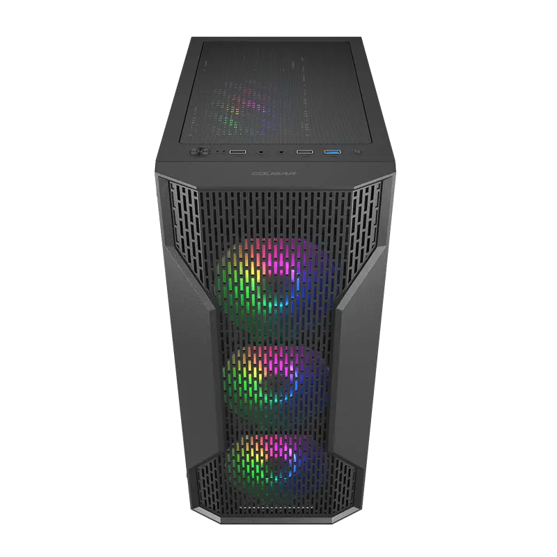 Carcasă PC Cougar MX 110 RGB, Midi-Tower, Fără PSU, Negru