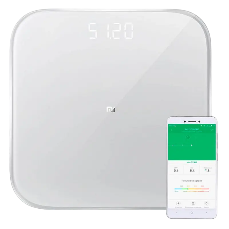Cântare electronică de podea Xiaomi Mi Smart 2, Alb