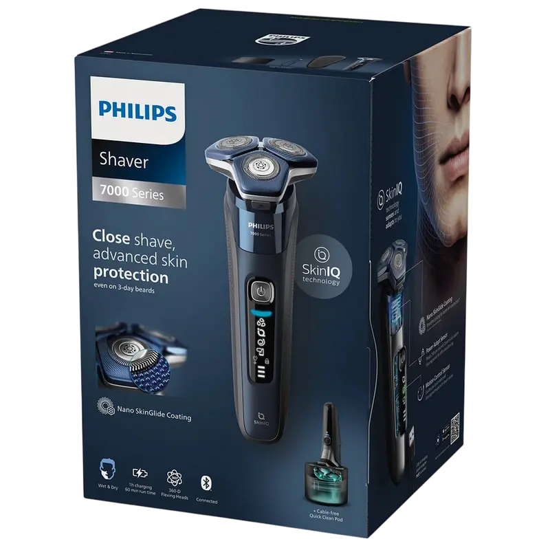 Razor electric pentru bărbați Philips S7885/50, Albastru