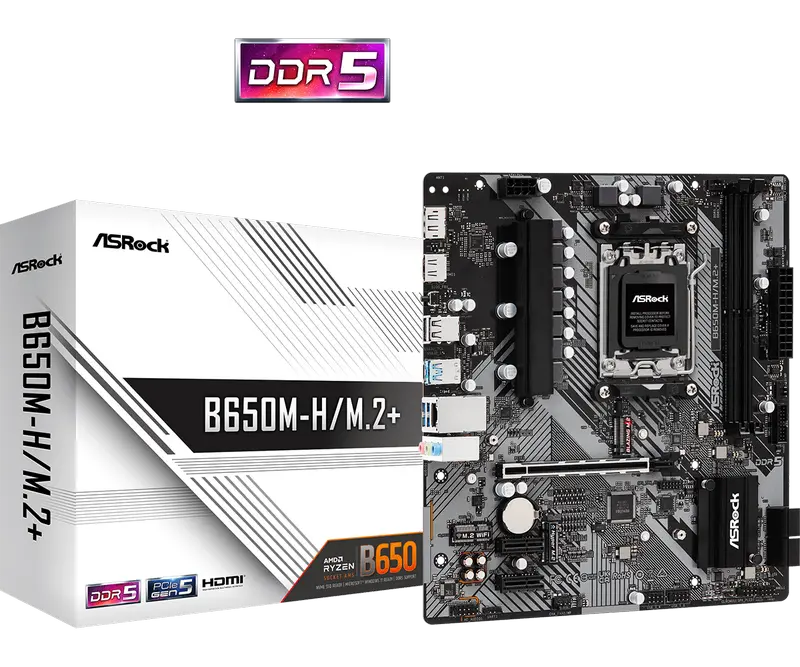 Placă de bază ASRock B650M-H/M.2+, AM5, AMD B..