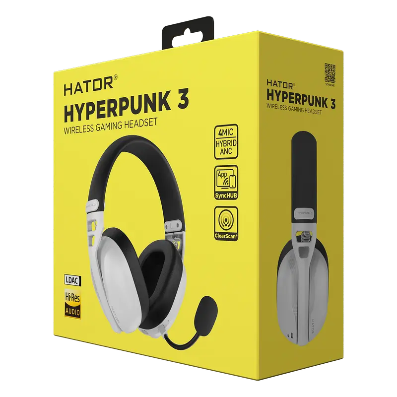 Căști gaming HATOR Hyperpunk 3, Fără fir, Negru