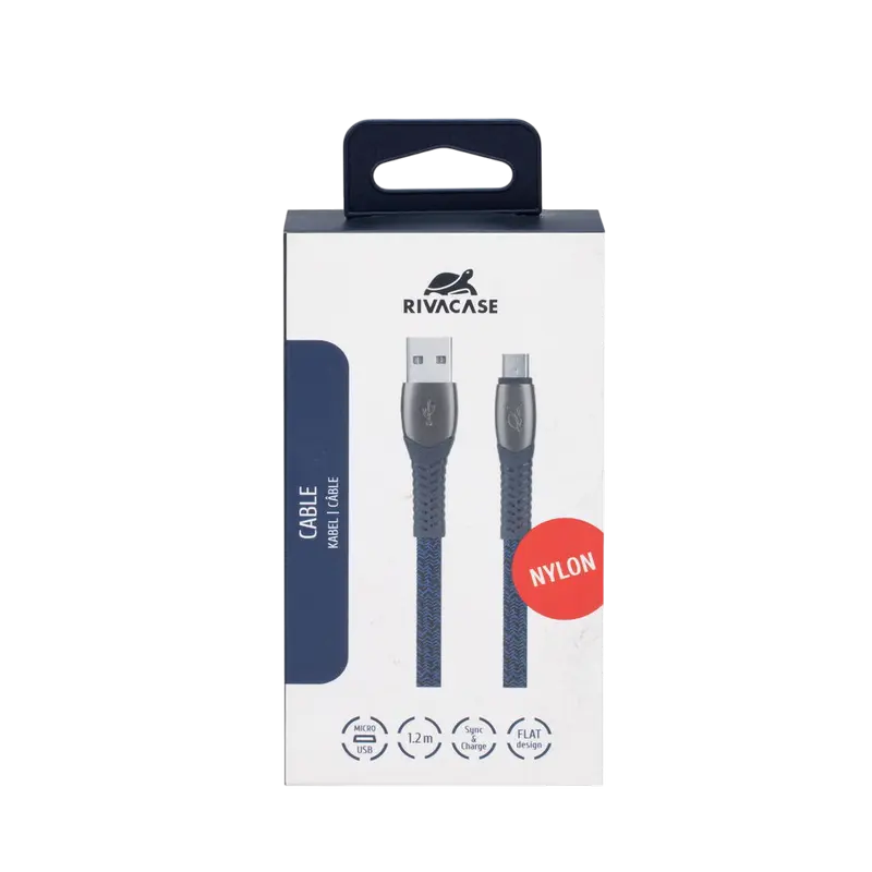 Cablu încărcare și sincronizare Rivacase PS6102 BL12, USB Type-A/USB Type-C, 1,2m, Albastru