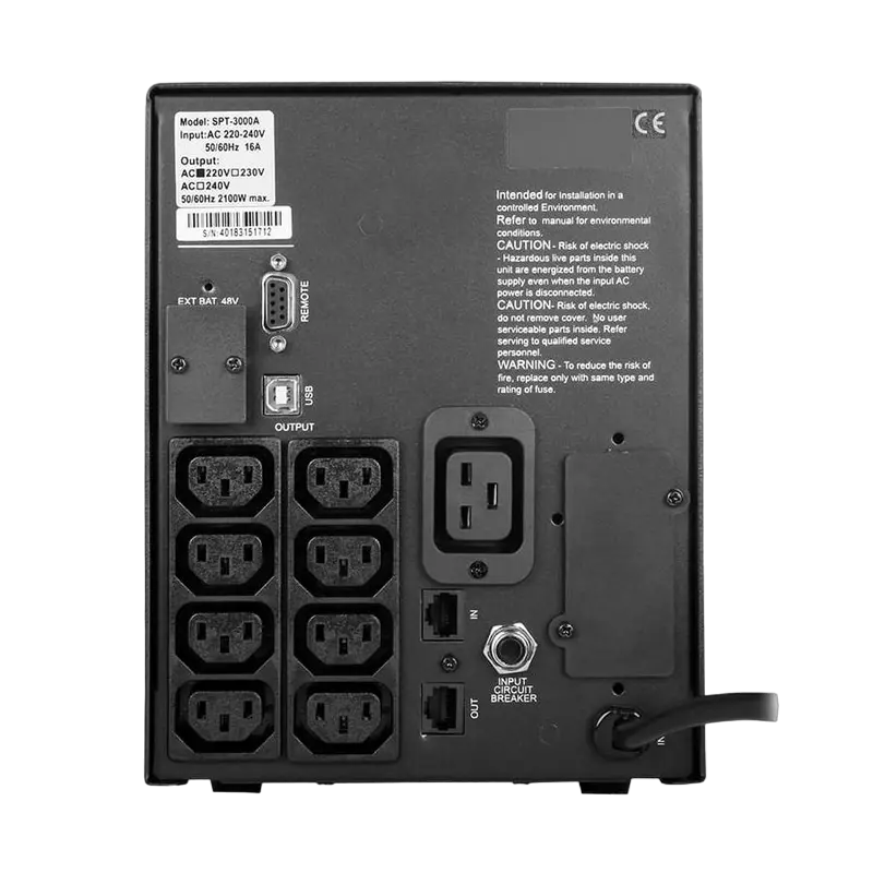 Источник бесперебойного питания PCM SPT-3000, Линейно-интерактивный, 3000VA, Башня