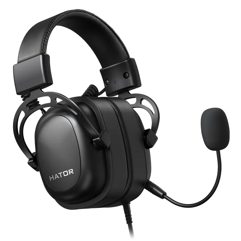 Căști gaming HATOR Hypergang 2, Cu fir, Negru
