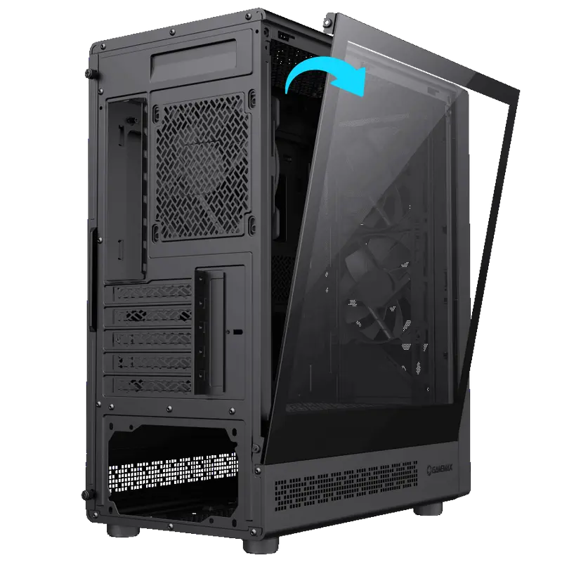 Carcasă PC Gamemax Focus MB, Micro-ATX, Fără PSU, Negru