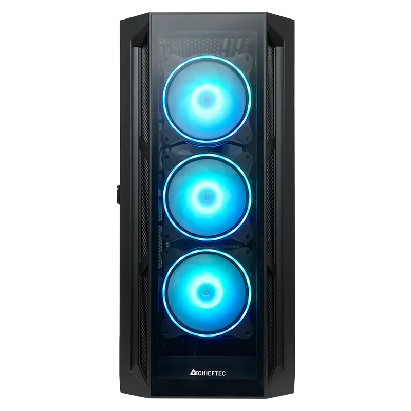 Компьютерный корпус Chieftec GA-01B-TG-OP, Midi-Tower, Без блока питания, Чёрный