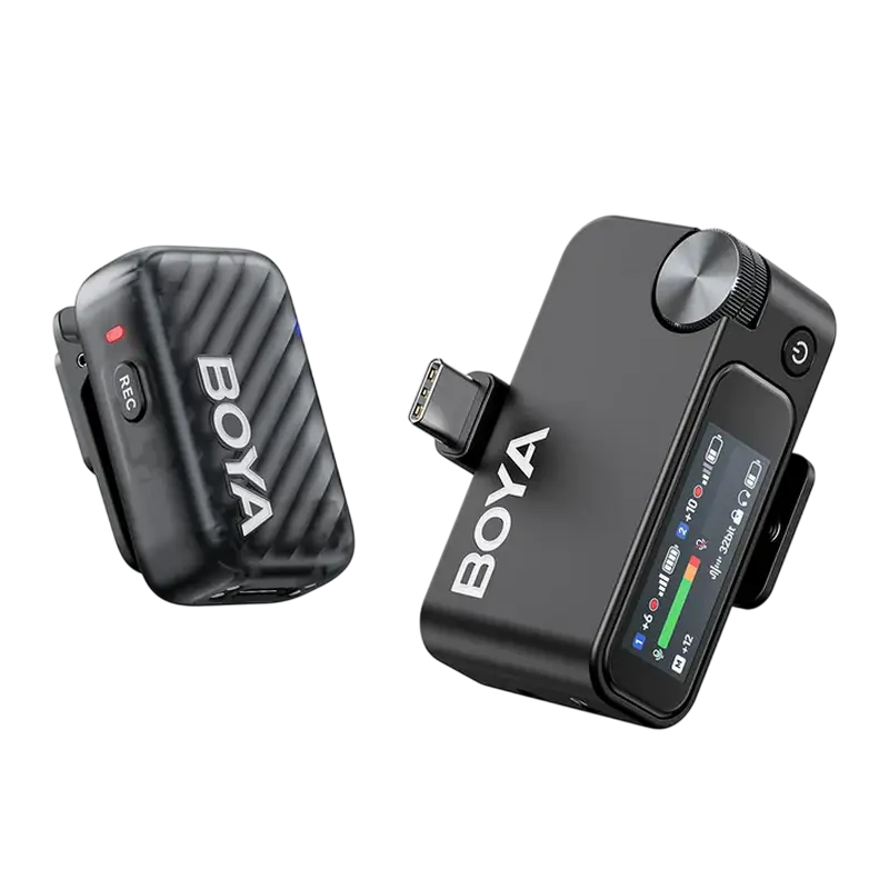 Microfon portabil pentru înregistrare vocală Boya Boyamic 2-01, Fără fir, Negru