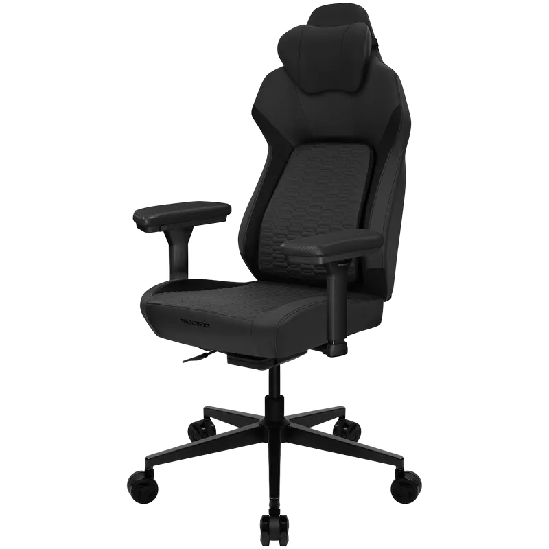 Scaun de gaming ThunderX3 Core Smart Racer, Material textil, Piele artificială, Negru