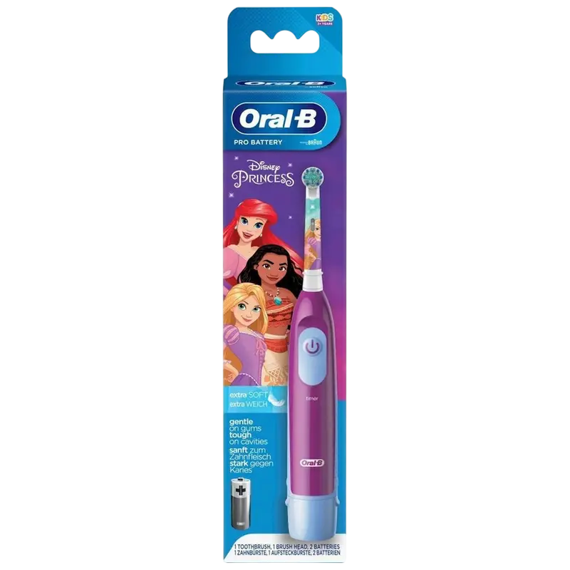 Periuță de dinți electrică Braun Oral-B Stages Power Princess, Violet | Albastru