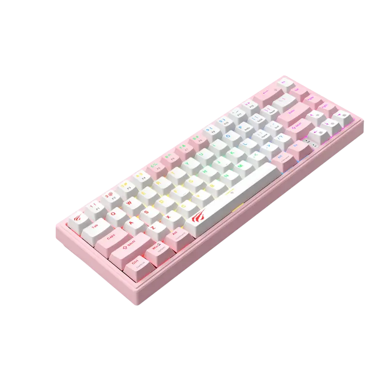 Клавиатура Havit KB874L, Проводное, Розовый | Белый