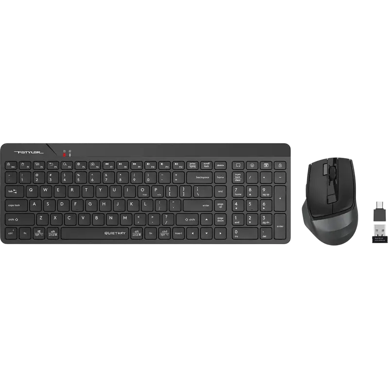 Set Tastatură + Mouse A4Tech FG2400 Air2, Fără fir, Negru