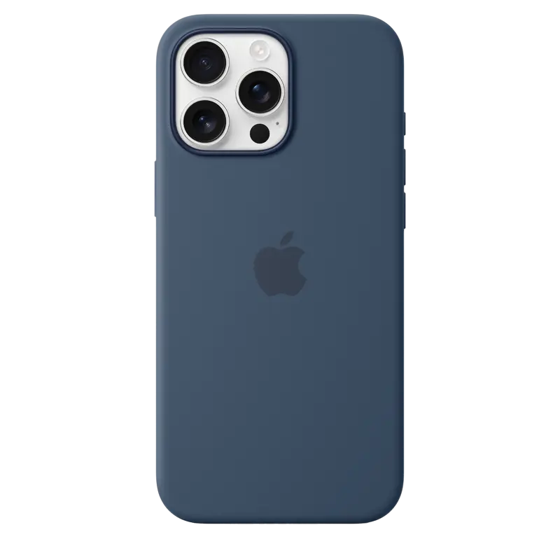 Husa Apple iPhone 16 Pro Max din silicon cu MagSafe, denim