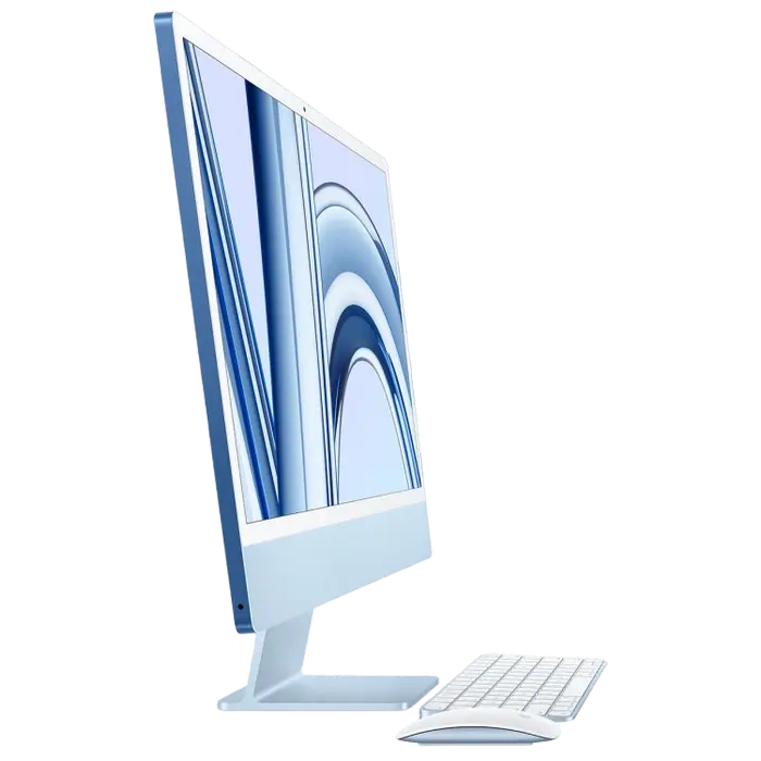 Computer All-in-One Apple iMac A2874, 24", M3 with 8-core CPU and 8-core GPU, 16GB/512GB, macOS Sonoma, Albastru