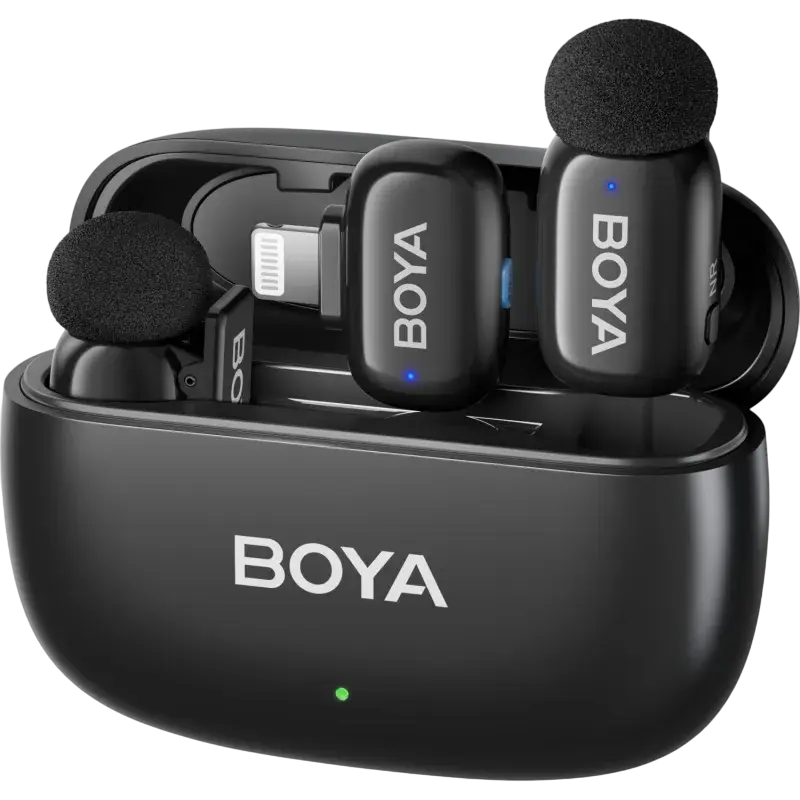 Microfon portabil pentru înregistrare vocală Boya Mini-15, Fără fir, Negru