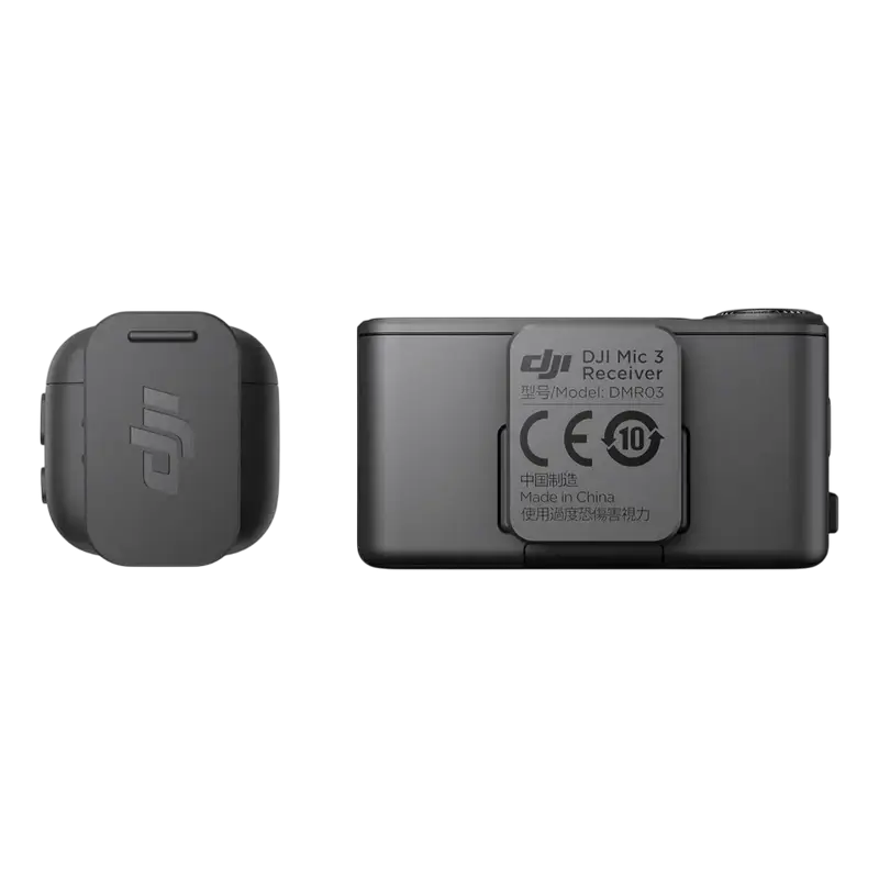 Microfon portabil pentru înregistrare vocală DJI Mic 3 (2 TX + 1 RX + Charging Case), Fără fir, Negru