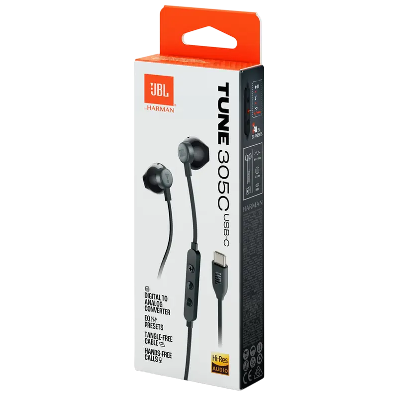 Căști JBL Tune 305C, Negru