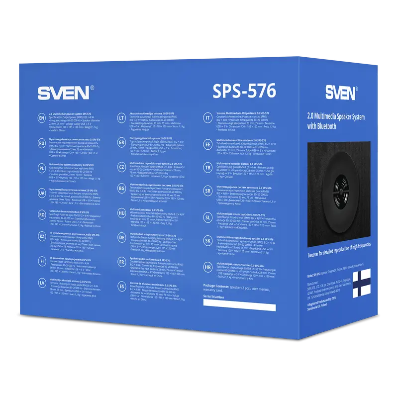 Difuzoare pentru casă fără fir 2.0 CH SVEN SPS-576, Negru