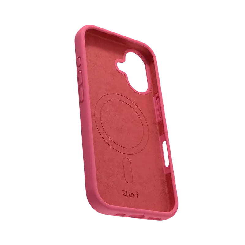 Чехол Etteri Silicone Mag для Apple iPhone 16, Raspberry