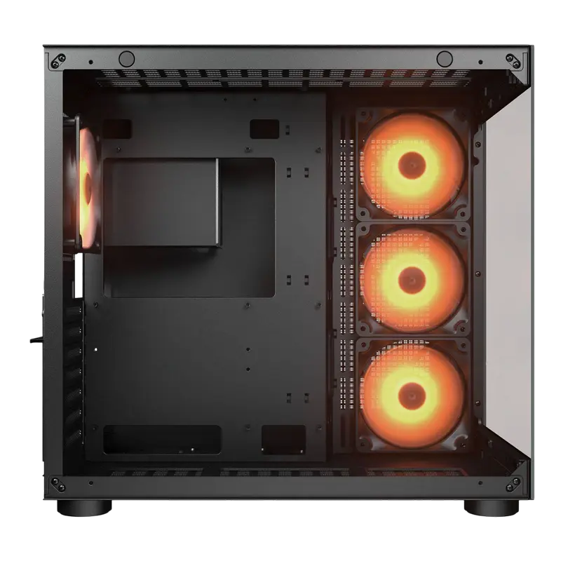 Carcasă PC Cougar FV150 RGB, Midi-Tower, Fără PSU, Negru