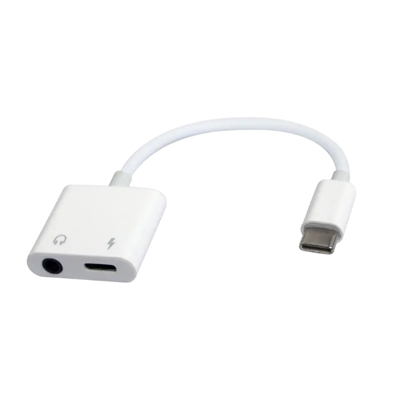 Audio Adaptor Cablexpert A-CM-3.5FP-01, USB Type-C (M) - 3.5mm 4-pin (F), 0,01m, Alb