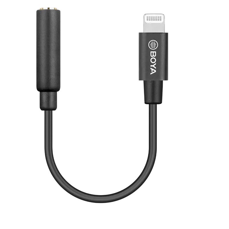 Аудио адаптер Boya BY-K3, Lightning - 3.5 мм, 0,06м, Черный
