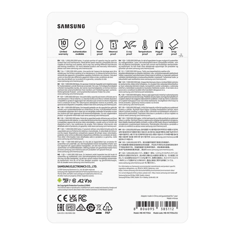 Card de Memorie Samsung EVO Plus MicroSDXC, 1024GB (MB-MC1T0SA/EU)