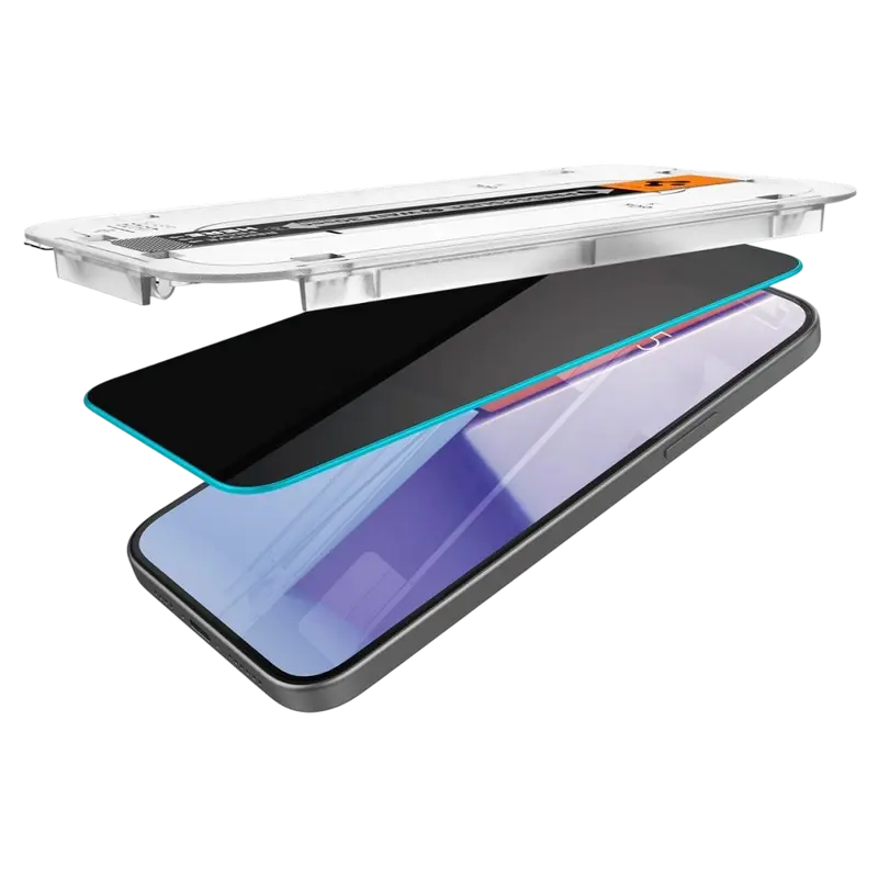 Sticlă de protecție Spigen iPhone 15 Pro Max EZ FIT Privacy, Transparent