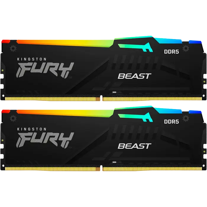 Memorie RAM Kingston FURY Beast RGB, DDR5 SDRAM, 5600 MHz, 64GB, KF556C36BBEAK2-64