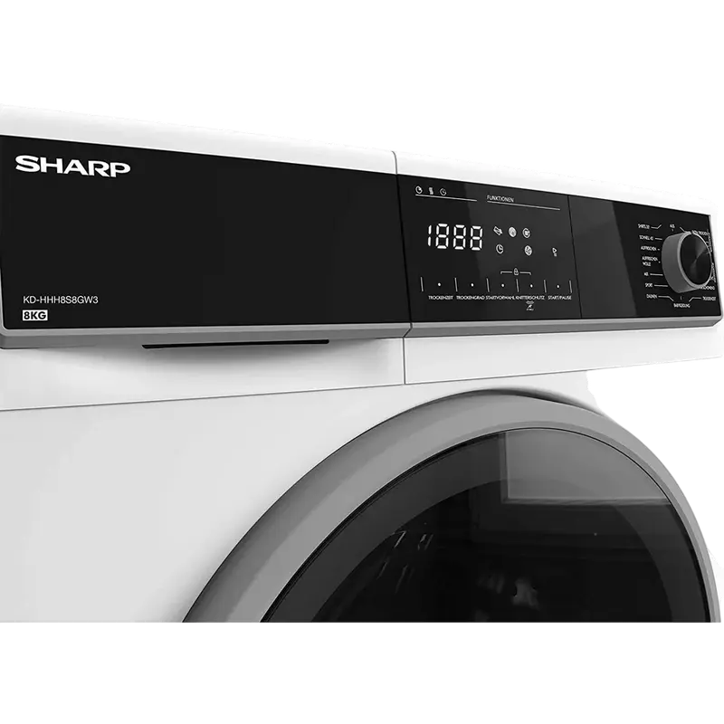 Masina de uscat Sharp KDHHH8S8GW3EE, 8kg, Alb
