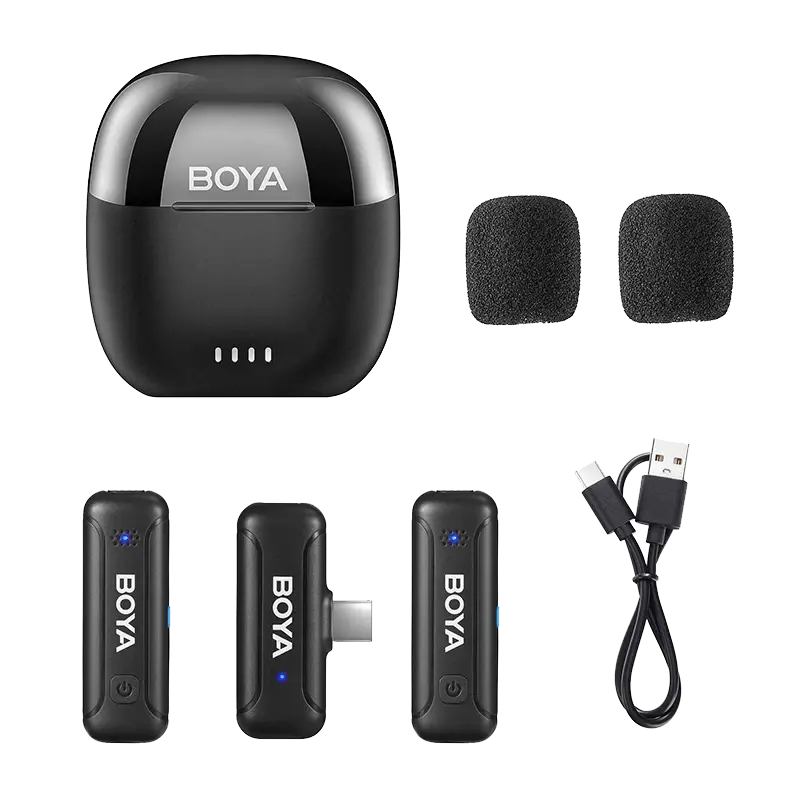 Портативный записывающий микрофон Boya BY-WM3T-U2, Беспроводной, Черный