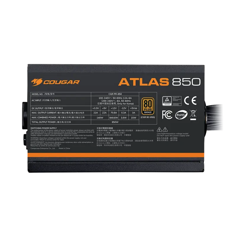 Sursă Alimentare PC Cougar Power Atlas 750, 750W, ATX, Nemodular