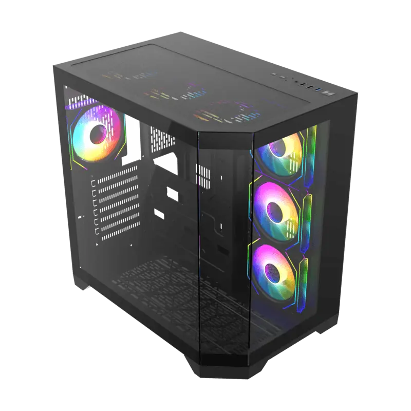Carcasă PC Gamemax HYPE-A, Midi-Tower, Fără PSU, Negru