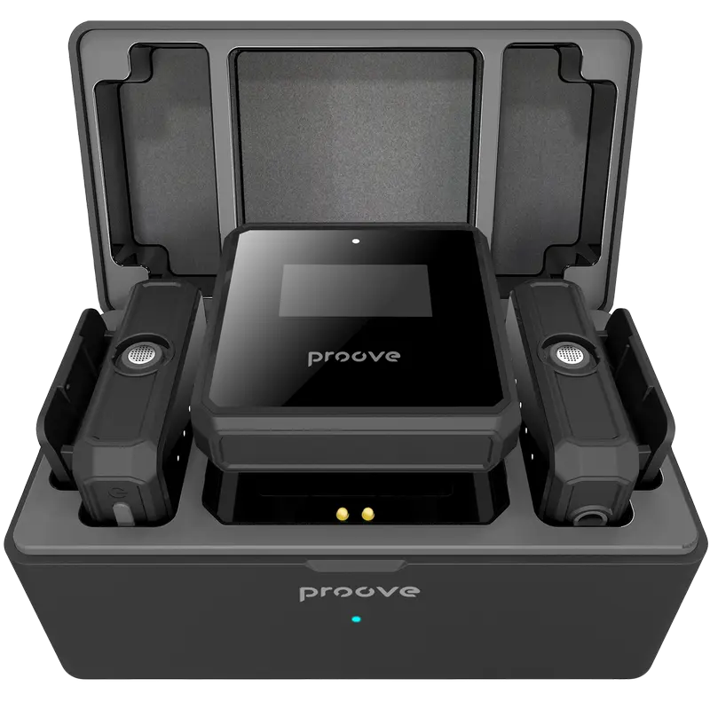 Microfon portabil pentru înregistrare vocală Proove Forum, Fără fir, Negru