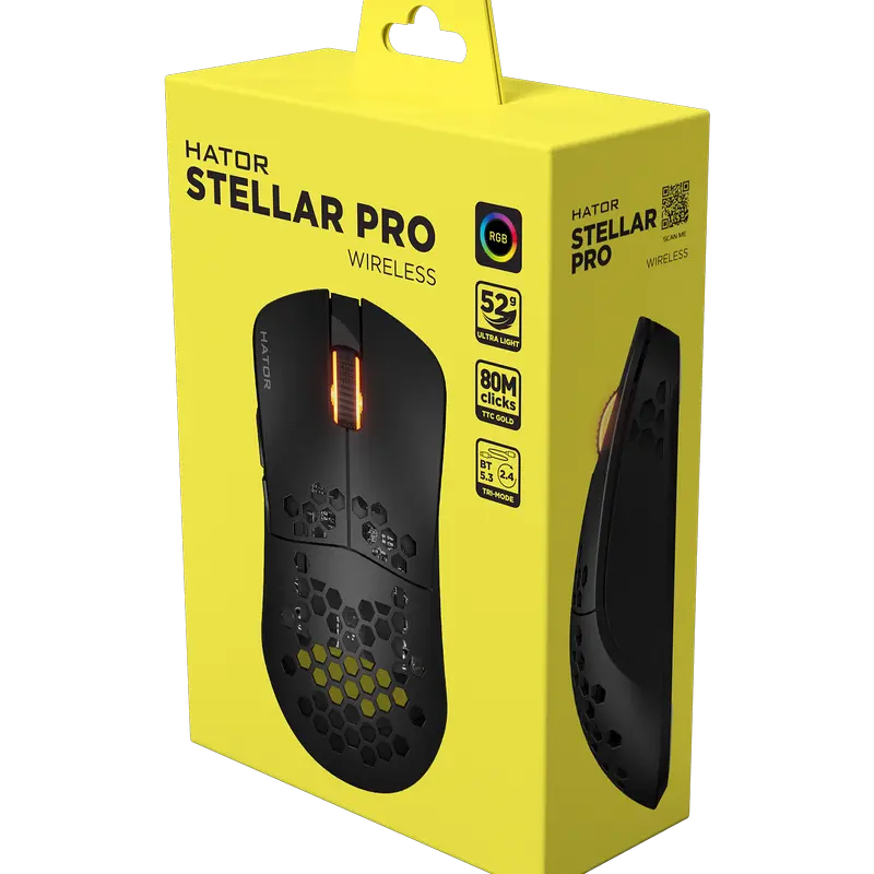 Gaming Mouse HATOR Stellar PRO, Negru