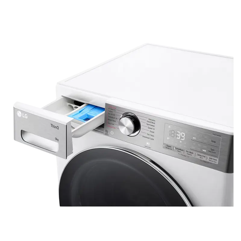 Mașină de spălat LG F4WR909P3W, 9kg, Alb
