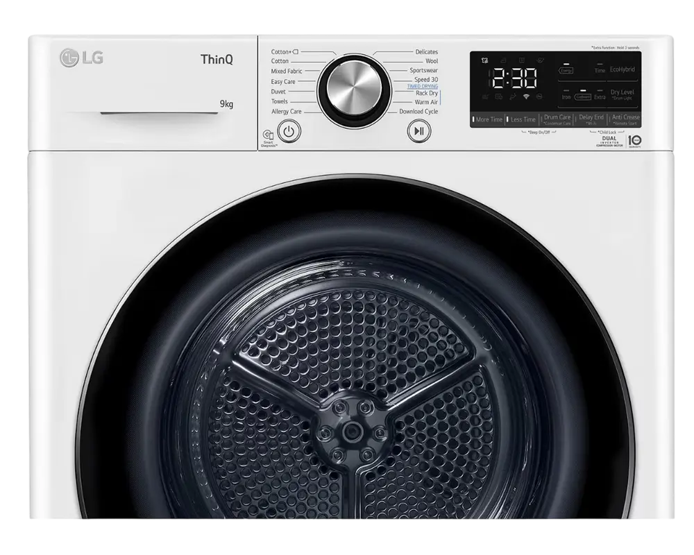 Maşină de uscat LG RH90V9AV2N, 9kg, Alb