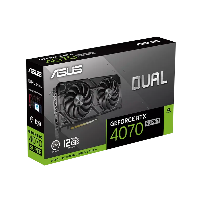 Placă video ASUS DUAL-RTX4070S-12G-EVO, 12GB GDDR6X 192bit