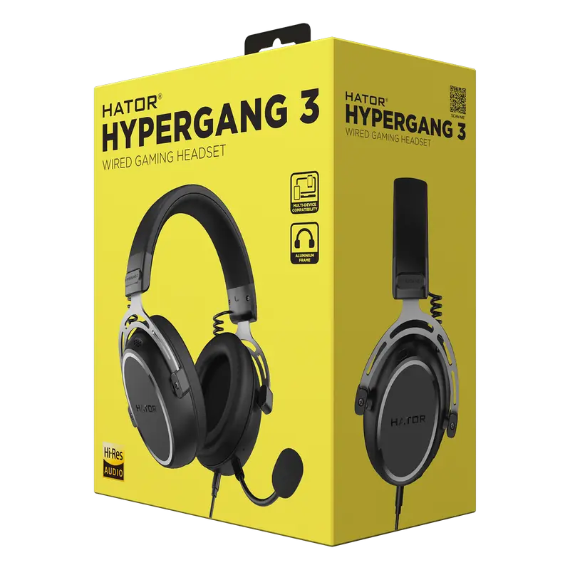 Stand pentru căști gaming HATOR Hypergang 3, Cu fir, Negru
