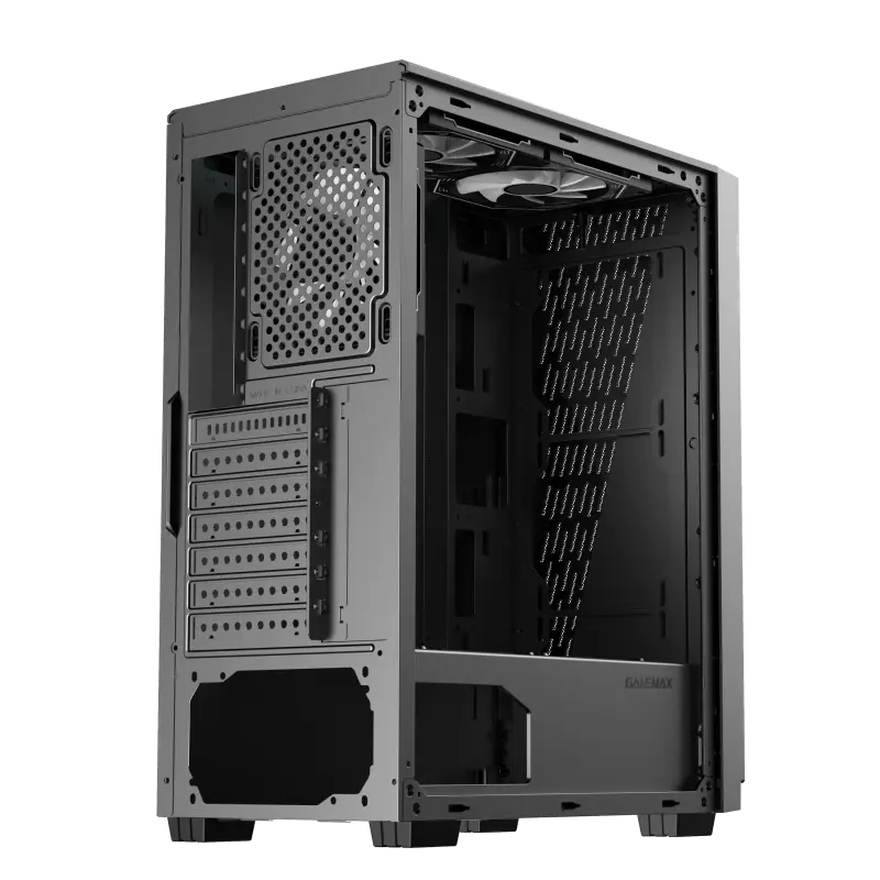 Carcasă PC Gamemax Prism, Midi-Tower, Fără PSU, Negru