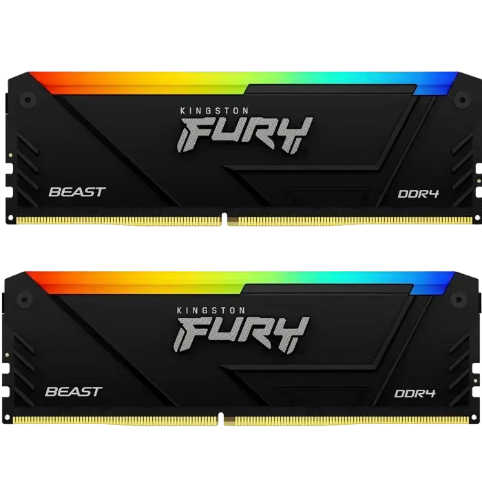 Оперативная память Kingston FURY Beast RGB, DDR4 SDRAM, 3600 МГц, 16 ГБ, KF436C17BB2AK2/16