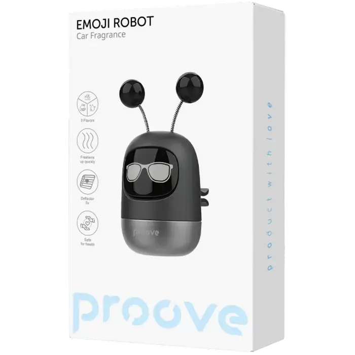 Aromatizator auto Proove Emoji Robot Ben, Negru