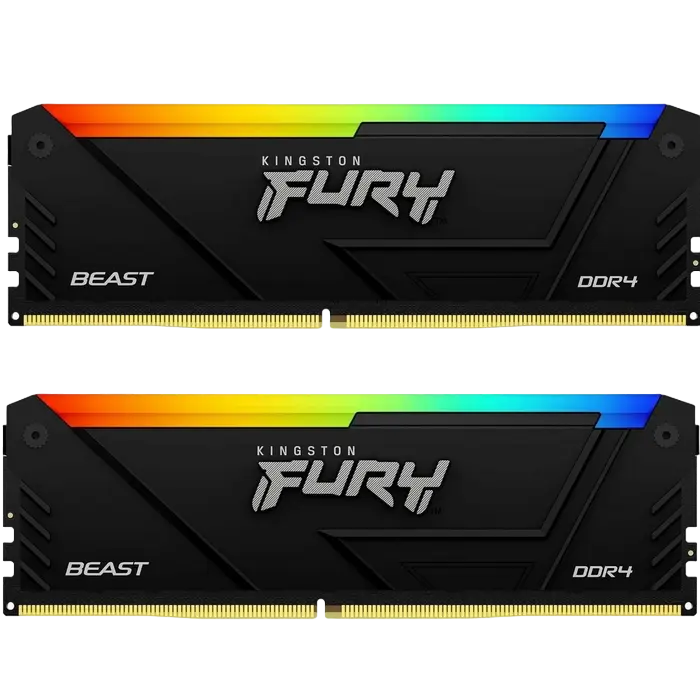 Memorie RAM Kingston FURY Beast RGB, DDR4 SDRAM, 3200 MHz, 16GB, KF432C16BB2AK2/16