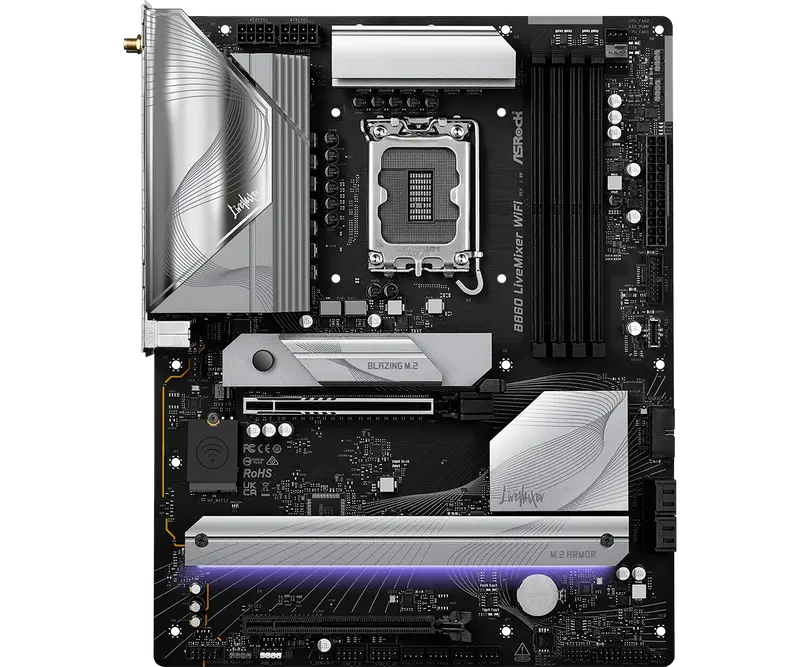 Placa de bază ASRock B860 LiveMixer WiFi, LGA1851, Intel B860, ATX