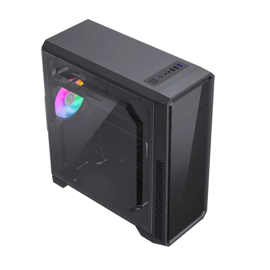 Carcasă PC Gamemax G561E-BK, Midi-Tower, Fără PSU, Negru