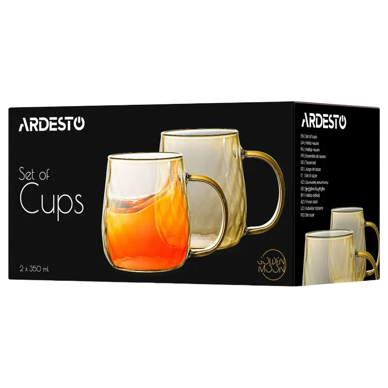 Set de pahare Ardesto 350 ml 2 bucs, Aur